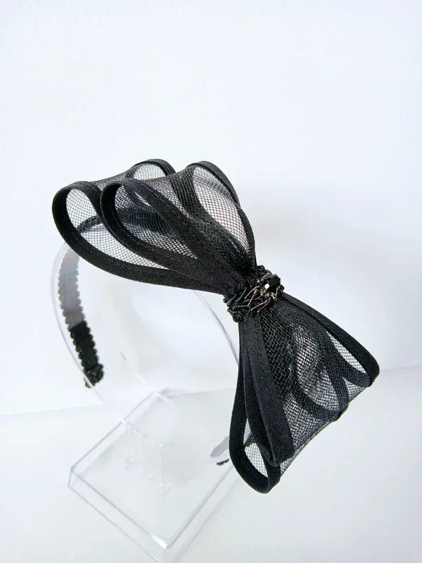 Gothic Hair Band with Tulle Bow and Spider - Victorian Velvet