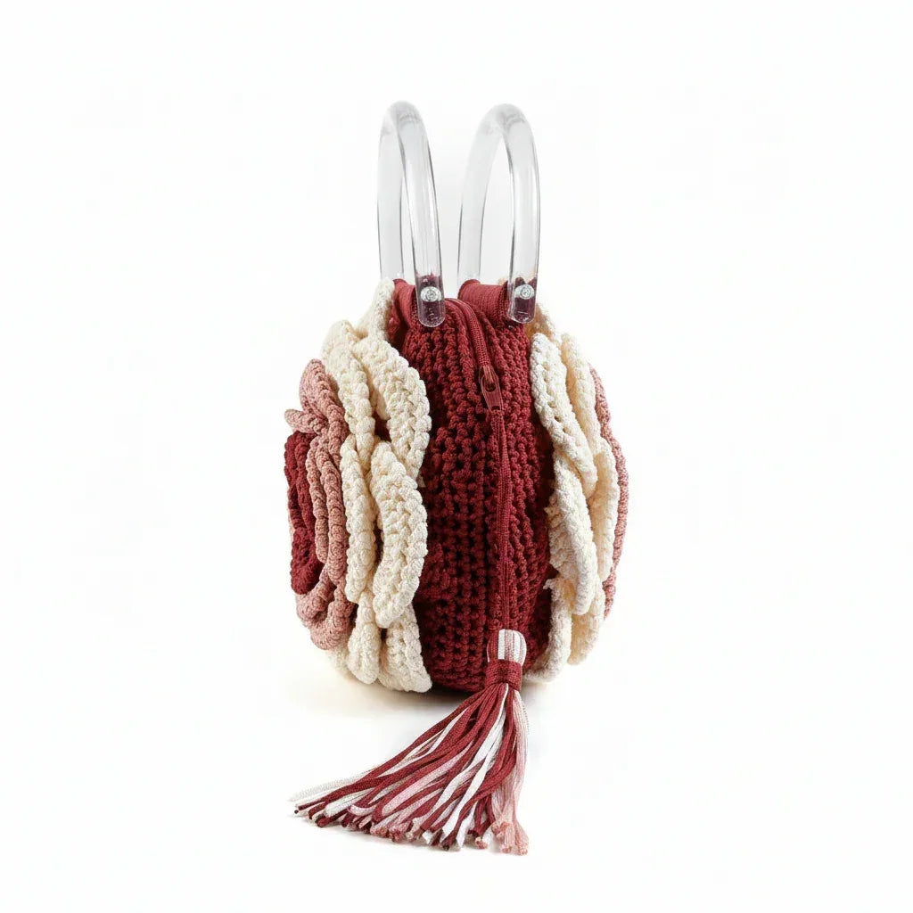 Ruby Romance Woven Handbag - Victorian Velvet