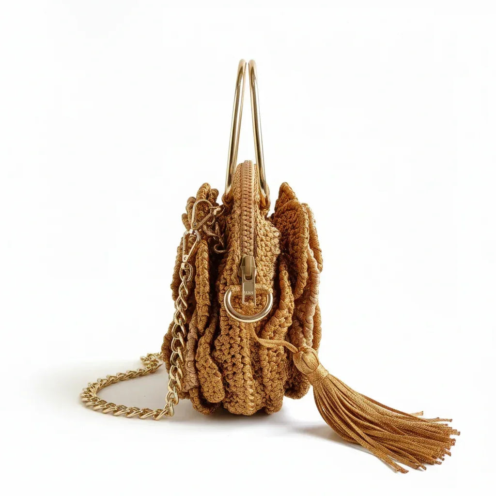Golden Rose Woven Handbag - Victorian Velvet