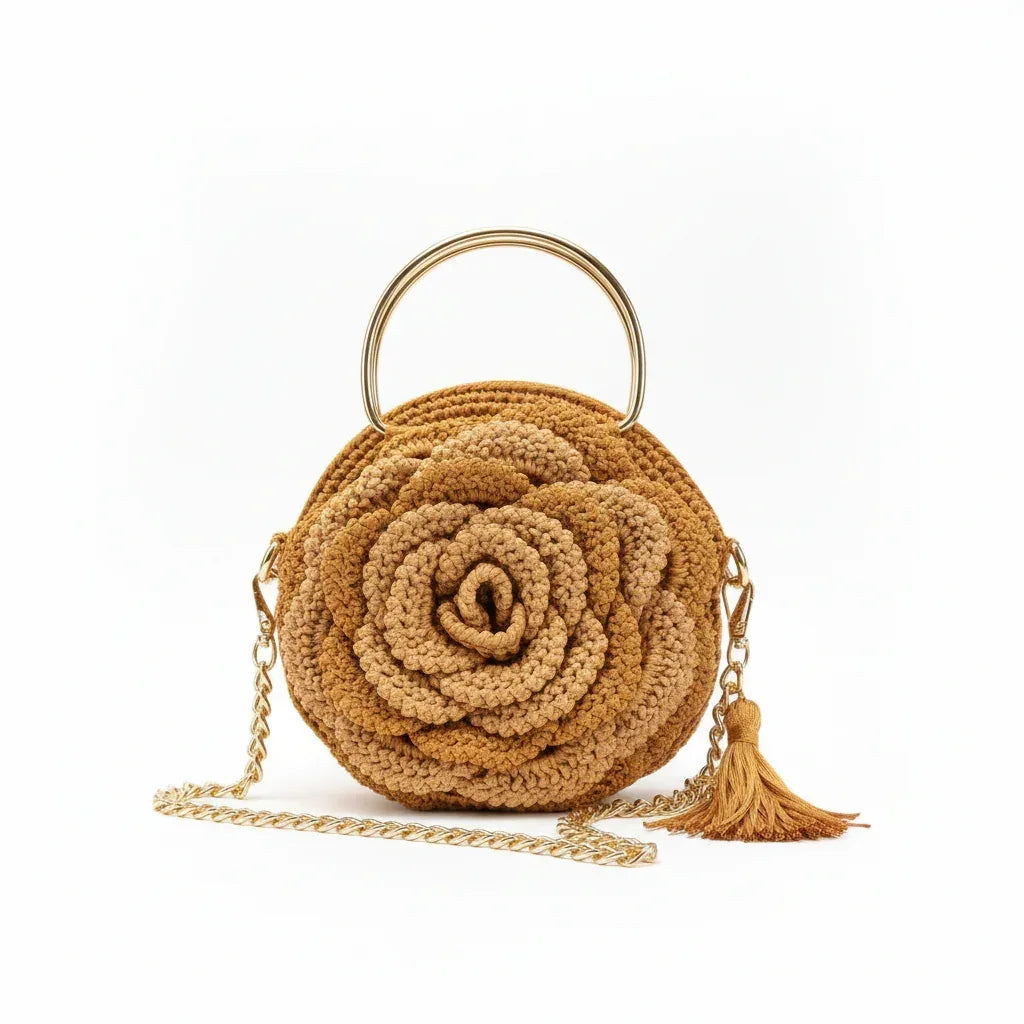 Golden Rose Woven Handbag - Victorian Velvet