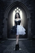 Gothic Two-Tone Tulle Skirt with Spiders - Victorian Velvet